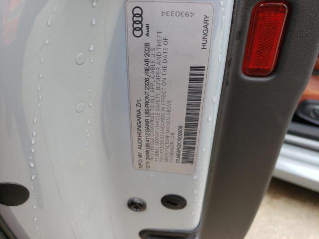 2019 AUDI TT TRUAEAFV2K1002608