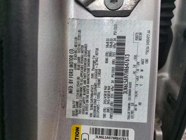 2017 LINCOLN MKZ PREMIE - 3LN6L5A97HR647613