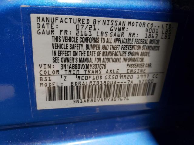 3N1AB8DVXMY307676 Nissan SENTRA SR