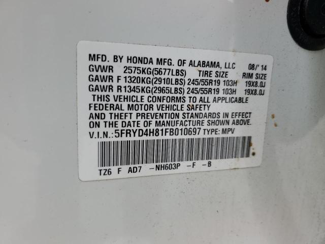 2015 ACURA MDX ADVANC - 5FRYD4H81FB010697