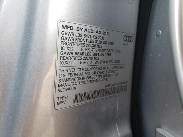 2019 AUDI Q8 PREMIUM - WA1EVAF18KD030527