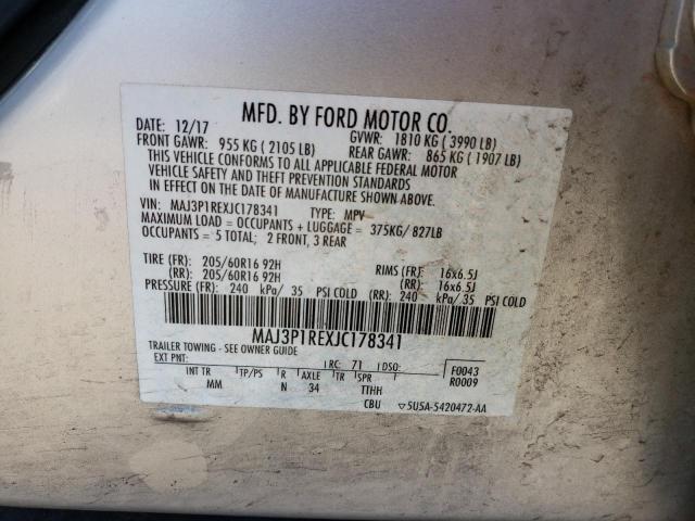 MAJ3P1REXJC178341 Ford ECOSPORT S