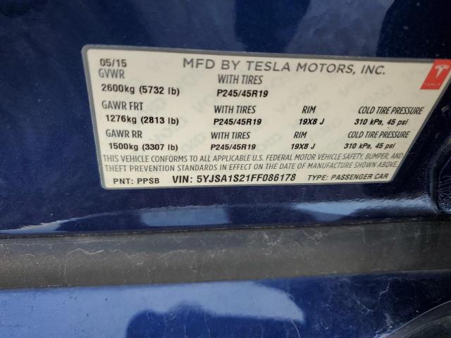 2015 TESLA MODEL S 70 - 5YJSA1S21FF086178