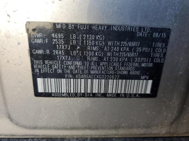 4S4BSACCXG3220622 Subaru Outback 2.5i Premium