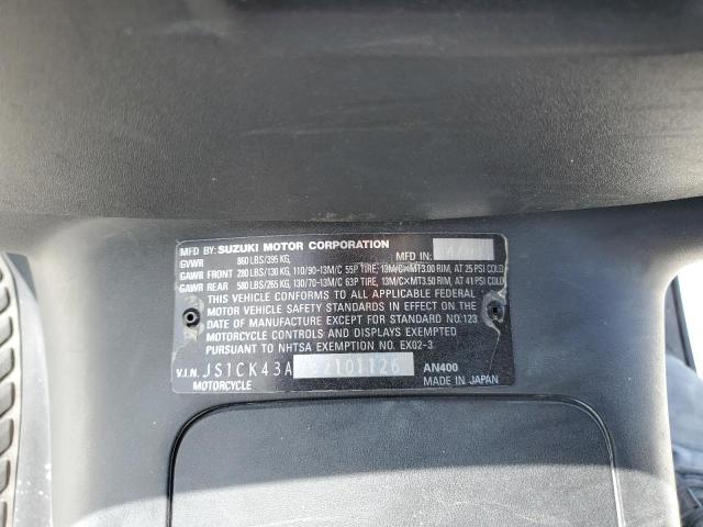 2003 SUZUKI AN400 K3 JS1CK43A232101126