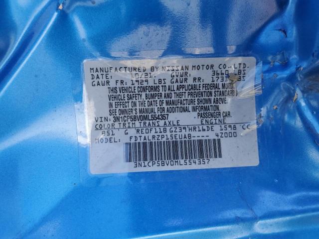 3N1CP5BV0ML554357 Nissan KICKS S