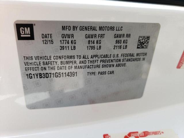 2016 CHEVROLET CORVETTE S - 1G1YB3D71G5114391