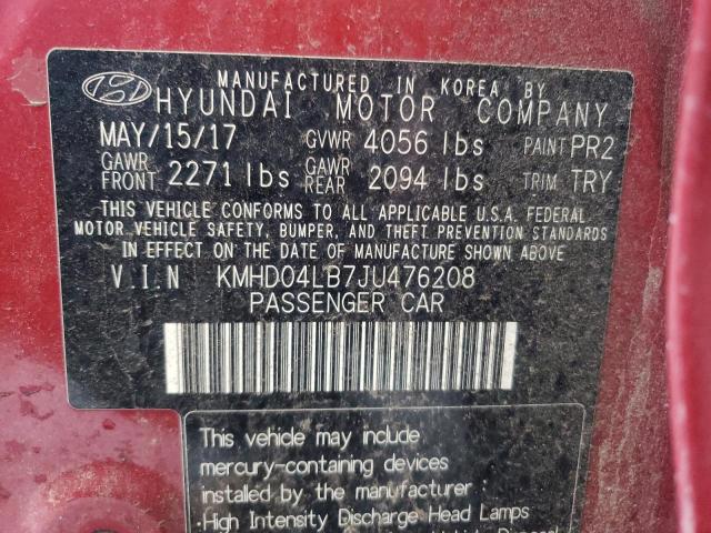 2018 HYUNDAI ELANTRA SP - KMHD04LB7JU476208