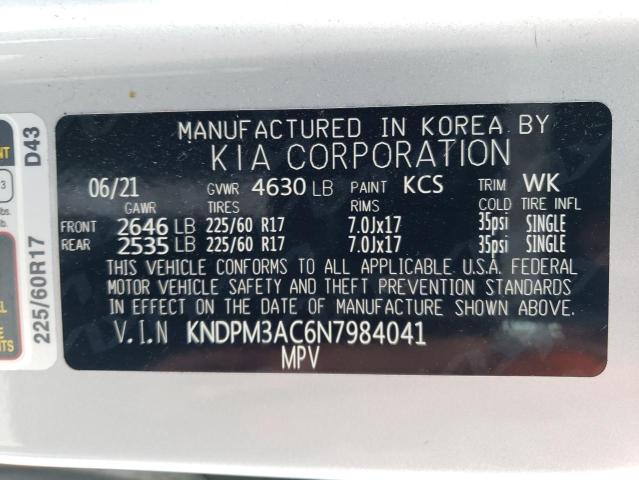 KNDPM3AC6N7984041 KIA Sportage Lx