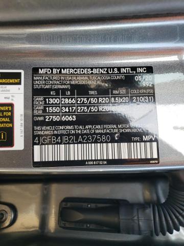 4JGFB4JB2LA237580 Mercedes-Benz GLE 350
