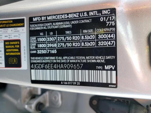 4JGDF6EE4HA909657 Mercedes-Benz Gls 450 4matic