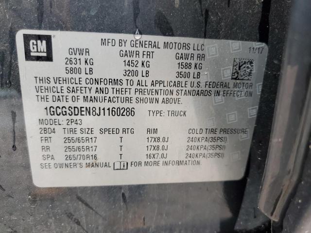 VIN 1GCGSDEN8J1160286 2018 CHEVROLET COLORADO no.12