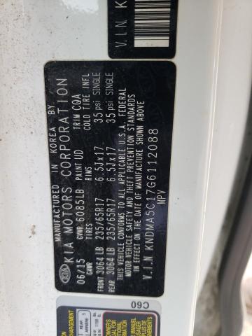 2016 KIA SEDONA L - KNDMA5C17G6112088