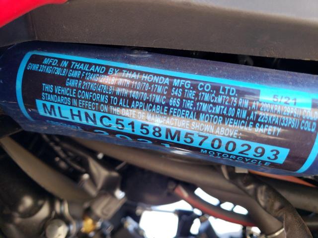 2021 HONDA CBR300 RA - MLHNC5158M5700293