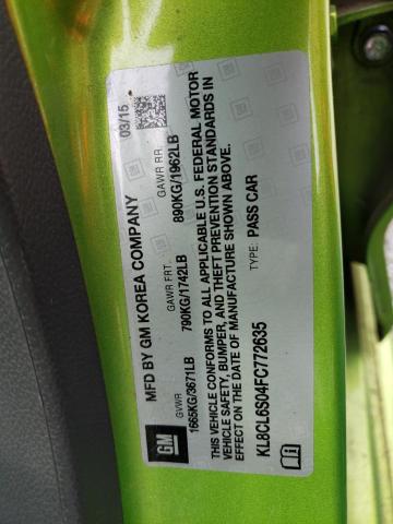 2015 CHEVROLET SPARK EV 2 KL8CL6S04FC772635