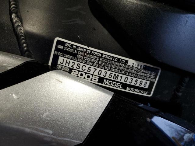 2005 HONDA CBR1000 RR - JH2SC57035M103598