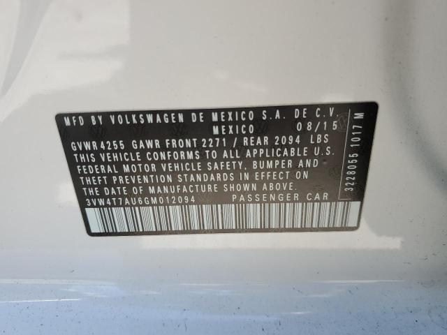 2016 VOLKSWAGEN GTI S/SE - 3VW4T7AU6GM012094