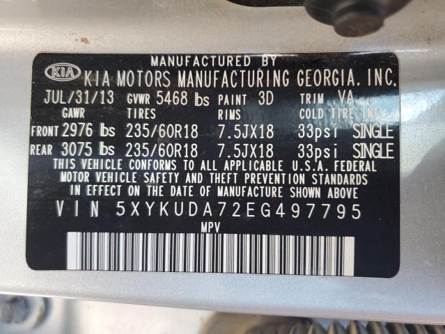 5XYKUDA72EG497795 KIA SORENTO EX
