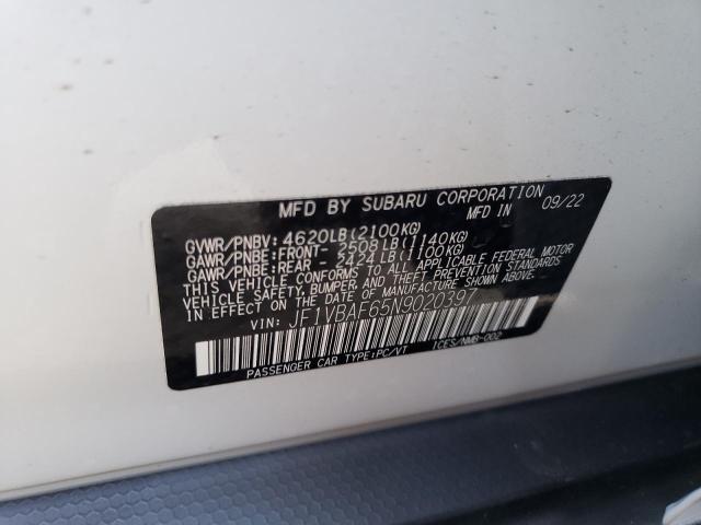 JF1VBAF65N9020397 Subaru Wrx Premium