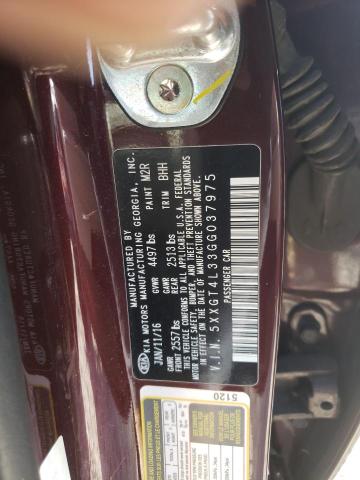 5XXGT4L33GG037975 KIA Optima Lx