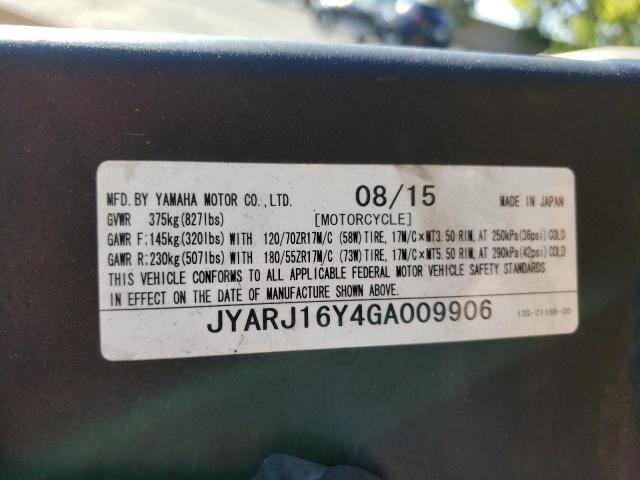 2016 YAMAHA YZFR6 C JYARJ16Y4GA009906