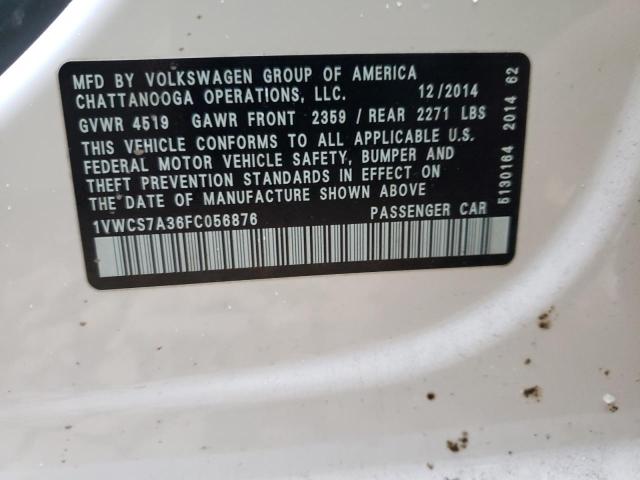 2015 VOLKSWAGEN PASSAT SEL - 1VWCS7A36FC056876