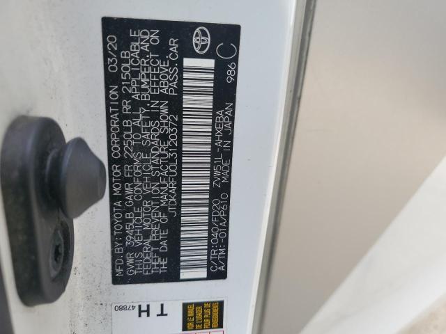 2020 TOYOTA PRIUS L - JTDKARFU0L3120372