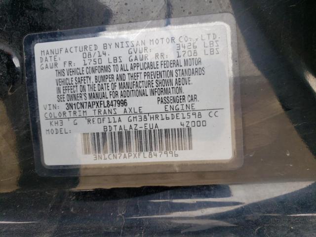 3N1CN7APXFL847996 Nissan VERSA S