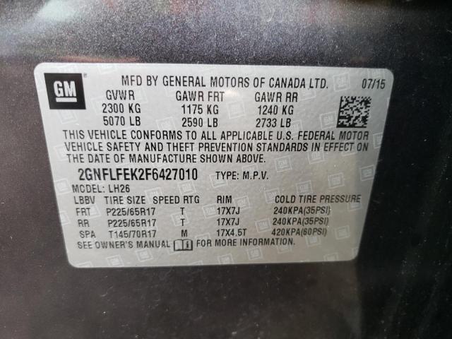 2015 CHEVROLET EQUINOX LT - 2GNFLFEK2F6427010