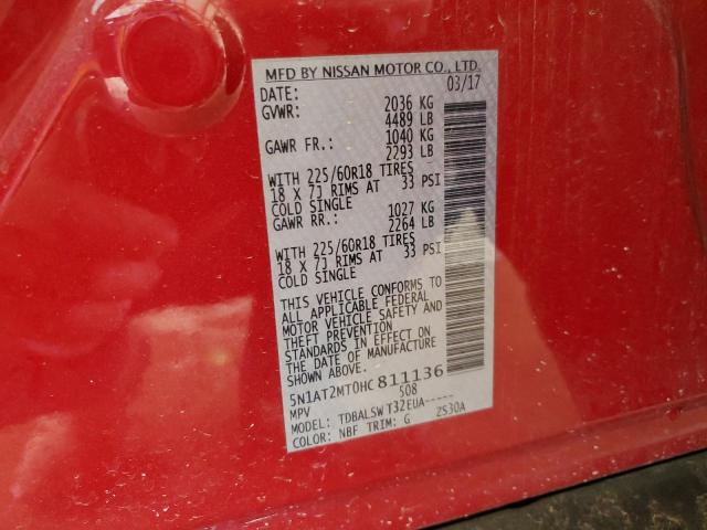 5N1AT2MT0HC811136 Nissan ROGUE S