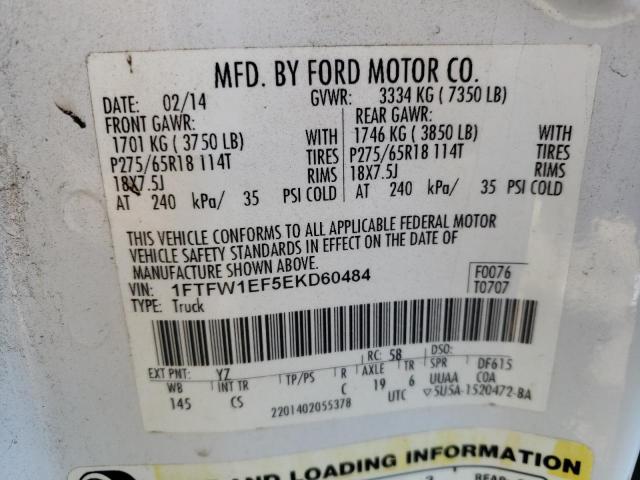 1FTFW1EF5EKD60484 Ford F150 Supercrew