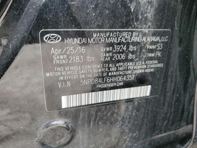2017 HYUNDAI ELANTRA 4D 5NPD84LF6HH064351