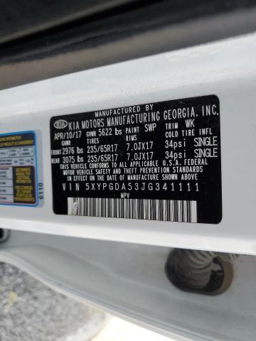 5XYPGDA53JG341111 KIA SORENTO LX