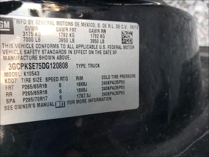 3GCPKSE75DG120808 2013 Chevrolet Silverado 5.3L