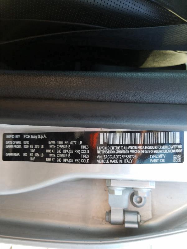 2015 JEEP RENEGADE L ZACCJADT2FPB89726
