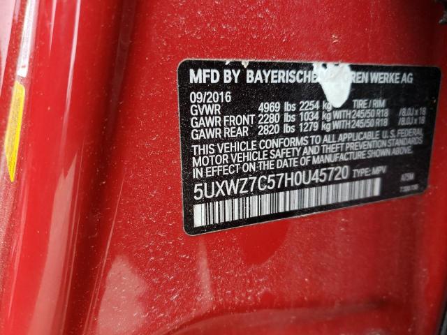 2017 BMW X3 SDRIVE2 - 5UXWZ7C57H0U45720