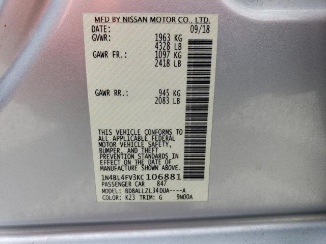 1N4BL4FV3KC106881 Nissan Altima Platinum