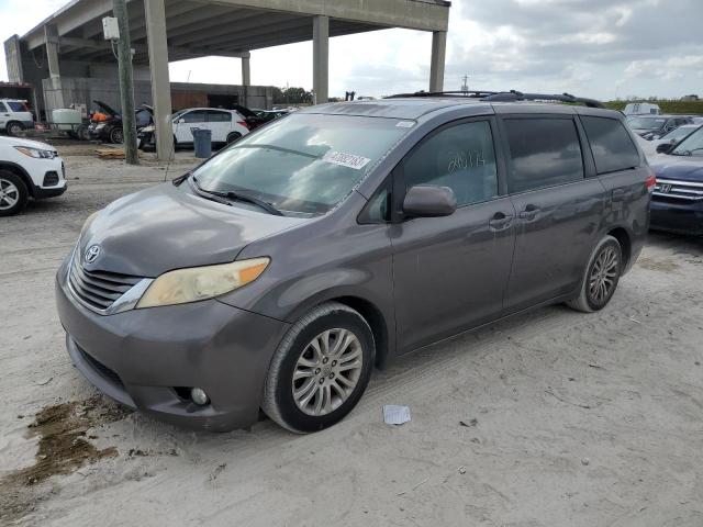 Salvage cars for sale at West Palm Beach, FL auction: 2012 Toyota Sienna XLE