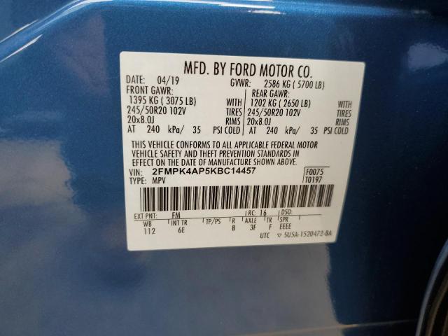 2019 FORD EDGE ST - 2FMPK4AP5KBC14457