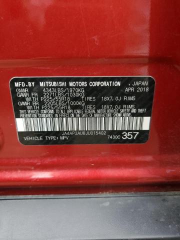 2018 MITSUBISHI OUTLANDER - JA4AP3AU6JU015402