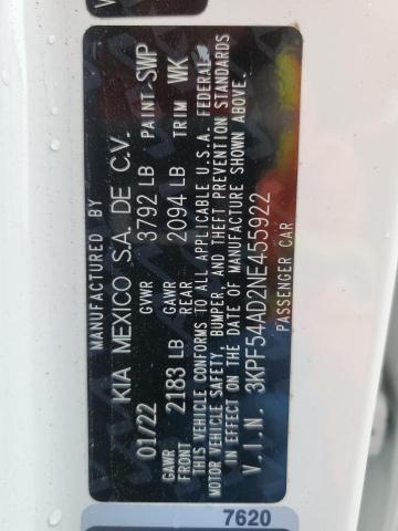 3KPF54AD2NE455922 KIA Forte Gt Line