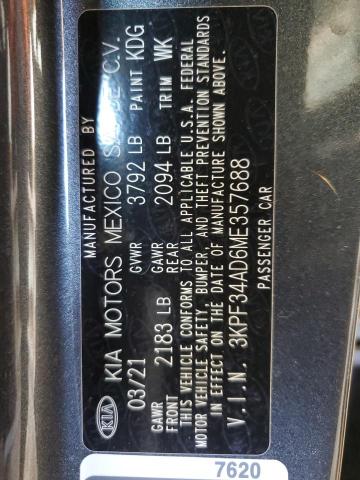 2021 KIA FORTE GT L - 3KPF34AD6ME357688