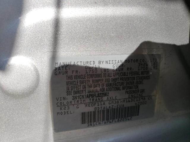 3N1CN7AP6FL822562 Nissan VERSA S