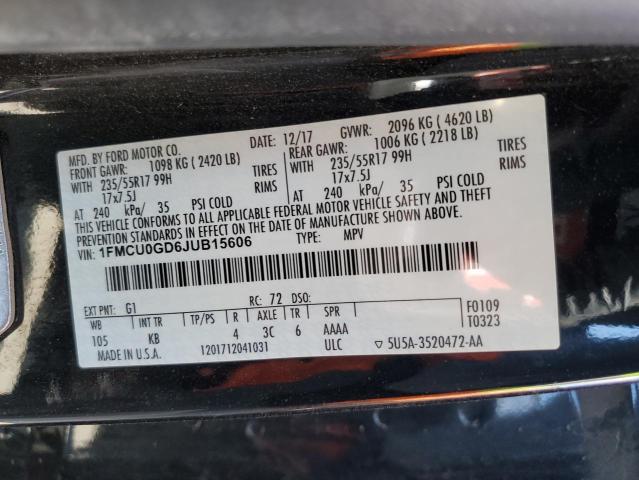 2018 FORD ESCAPE SE - 1FMCU0GD6JUB15606