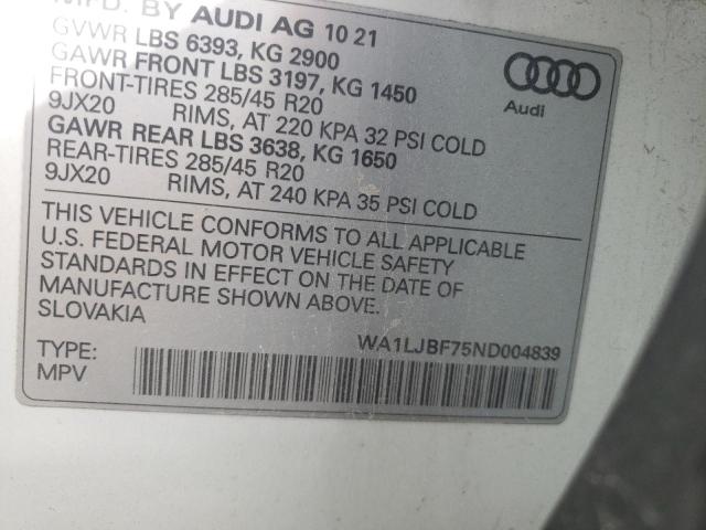 VIN WA1LJBF75ND004839 2022 Audi Q7, Premium Plus no.12