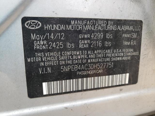 VIN 5NPEB4AC3DH527751 2013 HYUNDAI SONATA no.12