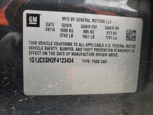 2015 CHEVROLET SONIC LT - 1G1JC5SH2F4123434