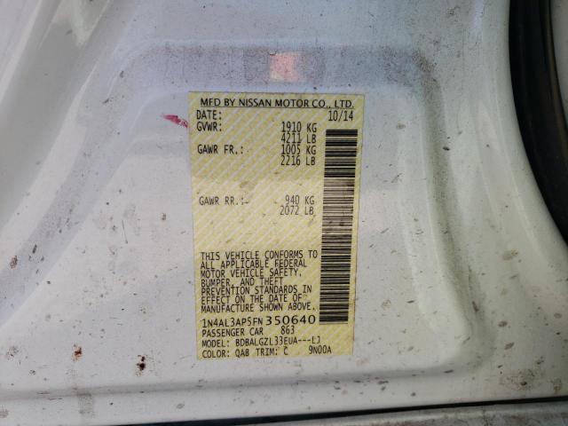 2015 NISSAN ALTIMA 2.5 - 1N4AL3AP5FN350640