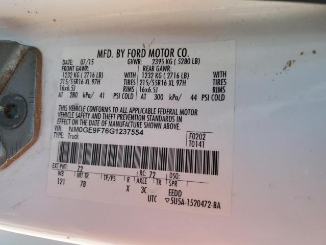 2016 FORD TRANSIT CO - NM0GE9F76G1237554