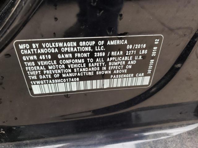 2017 VOLKSWAGEN PASSAT SE - 1VWGT7A33HC017406